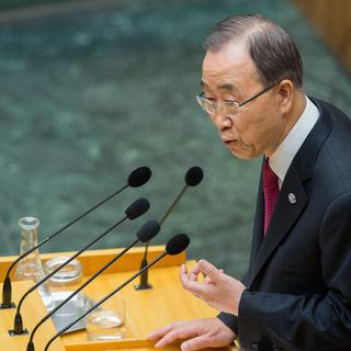 Ban Ki-moon a prononcé son discours jeudi devant le Parlement autrichien.