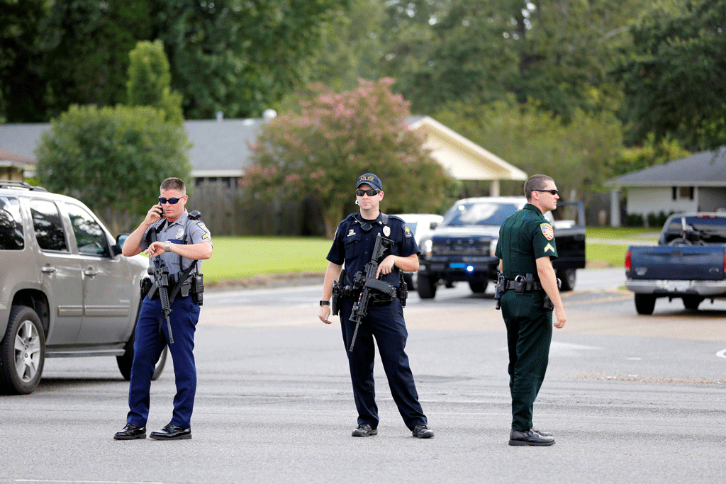 Des policiers ont été pris pour cible à Baton Rouge en Louisianne. [Reuters - Joe Penney]