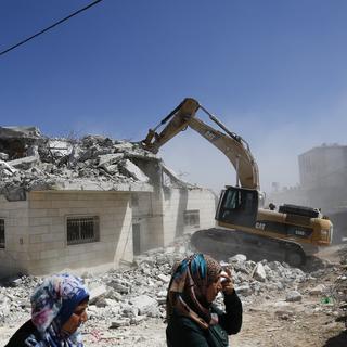 Une maison démolie par des troupes israéliennes en Cisjordanie. [Keystone - Nasser Shiyoukhi]