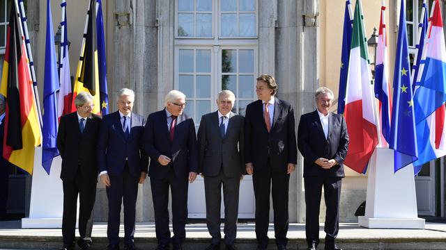 Les ministres des Affaires étrangères se sont réunis à Berlin après le vote du Brexit. [AFP - John MacDougall]