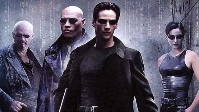 Joe Pantoliano, Laurence Fishburne, Keanu Reeves, Carrie-Anne Moss dans "Matrix" (1999). [AFP]