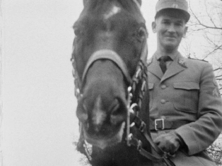 Henri Chammartin et son cheval Wörmann, 1964. [RTS]