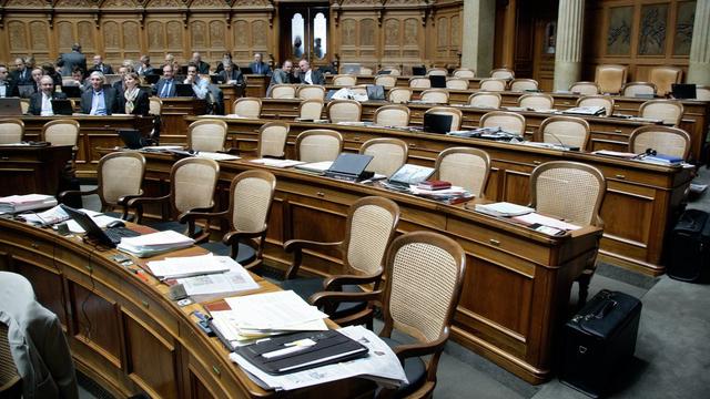 Affaire Blocher-Roschacher: les élus UDC quittent le Parlement. [KEYSTONE - Peter Klaunzer]