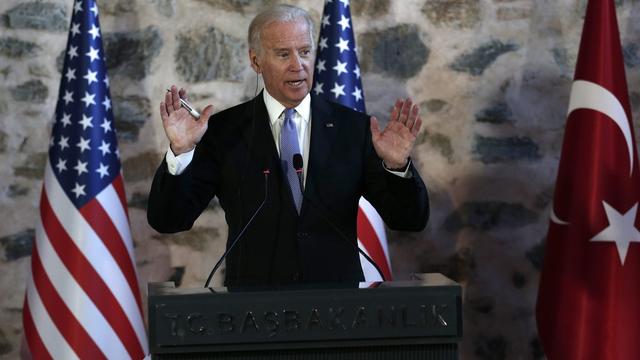 Le vice-président américain Joe Biden lors de la conférence de presse à Istanbul. [SEDAT SUNA]