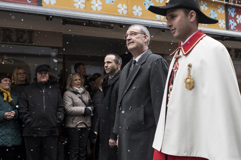 Guy Parmelin figurait parmi les invités de la Landsgemeinde d'Appenzell Rhodes-Intérieures. [Keystone - Gian Ehrenzeller]