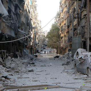 Une rue d'Alep à la fin septembre. [afp - Ibrahim Ebu Leys  / Anadolu Agency]