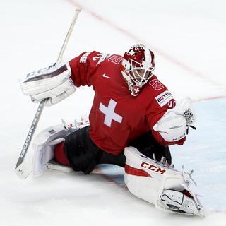 Le gardien de l'équipe de Suisse de hockey sur glace, Reto Berra. [Keystone - Salvatore Di Nolfi]