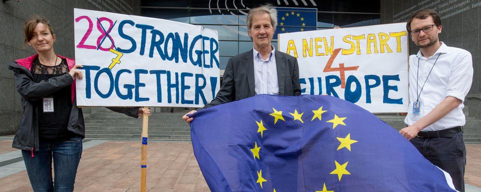 Le Brexit a provoqué une secousse institutionnelle à Bruxelles. [keystone - AP Photo/Olivier Matthys]