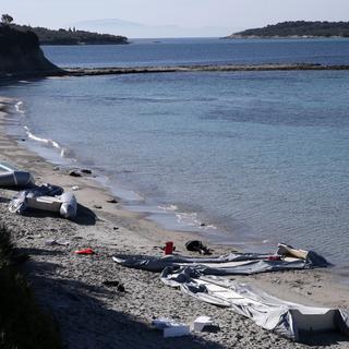 Des migrants voyageant vers l'île grecque de Lesbos ont été recueillis au large d'Izmir (photo d'archives). [Anadolu Agency/AFP - Mahmut Serdar Alakus]