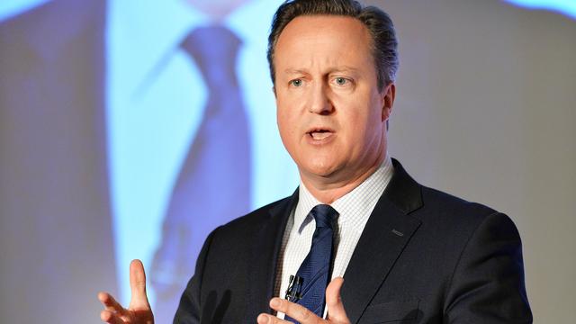 David Cameron lors de son discours samedi. [Reuters - John Stillwell]