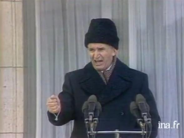 Nicolas CEAUCESCU, 21 décembre 1989. [INA]