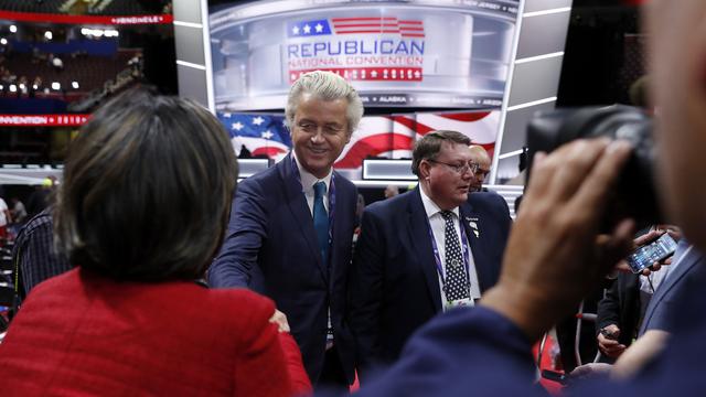 Geert Wilders était présent à la convention des républicains à Cleveland. [Keystone - Carolyn Kaster]