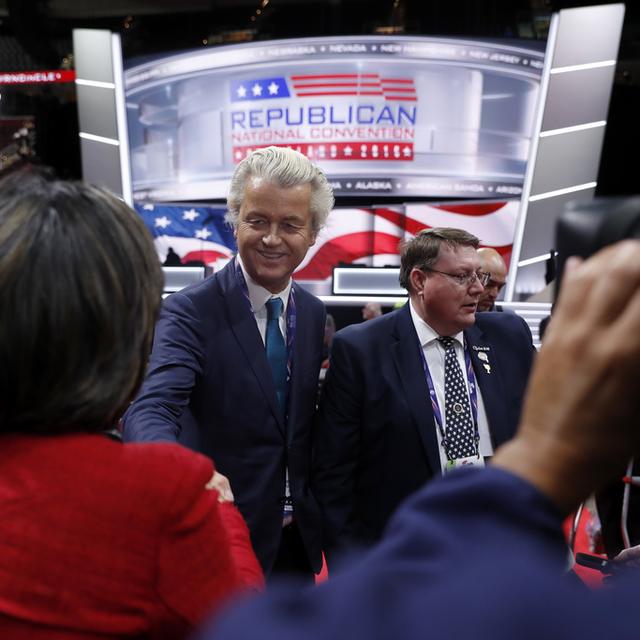 Geert Wilders était présent à la convention des républicains à Cleveland. [Keystone - Carolyn Kaster]