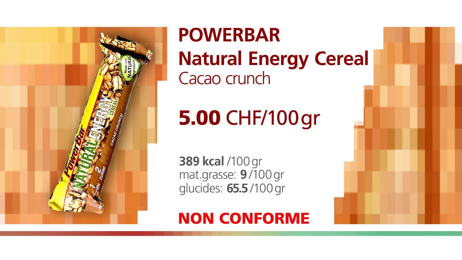 PowerBar Natural Energy Cereal Cacao crunch.