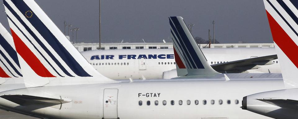 Des avions d'Air France sur le tarmac de l'aéroport de Roissy-Charles de Gaulle. [AP Photo/Christophe Ena,]