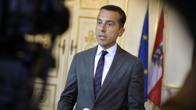 "Nous devons faire face à la réalité: les négociations d'adhésion (avec la Turquie) ne sont plus que de la fiction", a déclaré mercredi le chancelier autrichien Christian Kern à la presse de son pays. [APA/Keystone - Herbert Pfarrhofer]