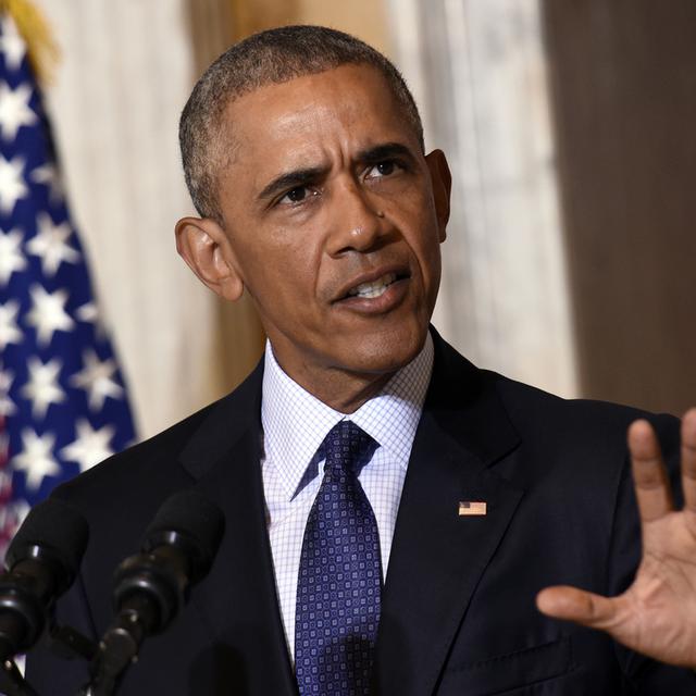 Barack Obama a appelé le Congrès à interdire la vente d'armes de guerre. [keystone - AP Photo/Susan Walsh]