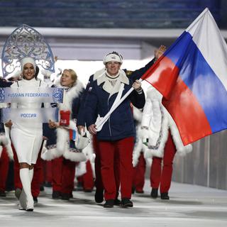 La délégation d'athlètes russes lors de la cérémonie d'ouverture des Jeux olympiques d'hiver de Sotchi. [Mark Humphrey]