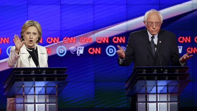 Le débat new-yorkais entre Hillary Clinton et Bernie Sanders a été intense, ce 14 avril 2016. [AP/Keystone - Seth Wenig]