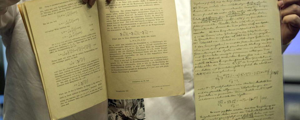 Les manuscrits dans lesquels Einstein prédit l'existence des ondes gravitationnelles sont conservés à Jérusalem.