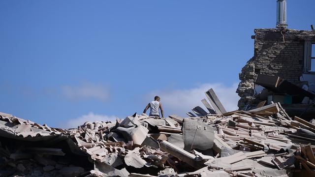 Les ravages dûs au séisme dans la ville d'Amatrice dans le centre de l'Italie. [AFP - Filippo Monteforte]