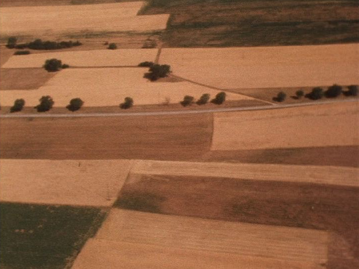 Vue aérienne région du pied du Jura après la sécheresse de 1976. [RTS]