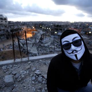 Anonymous lance chaque 7 avril des attaques contre des sites internet israéliens en solidarité avec les Palestiniens. [NurPhoto/AFP - Sameh Rahmi]