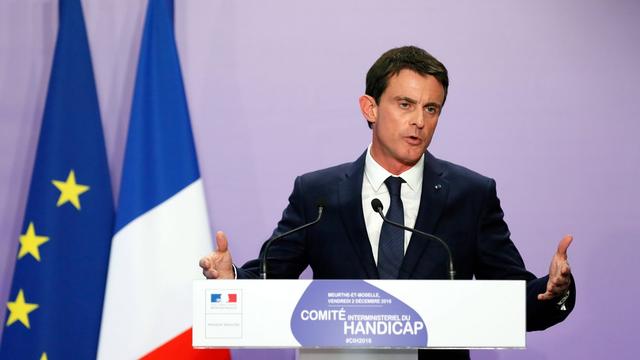 Manuel Valls lors de son discours de vendredi à Nancy. [Keystone - EPA/Mathieu Cugnot]