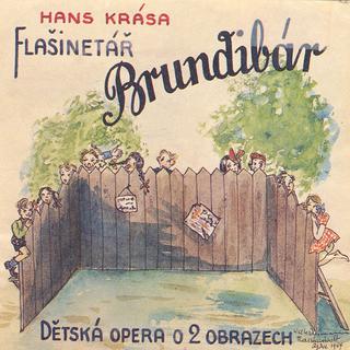 Une affiche de l'opéra pour enfants "Brundibàr" en 1944. [Yale Repertory Theatre - Wikipedia]