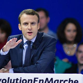 Emmanuel Macron en meeting samedi 10.12.2016 à Paris. [Citizenside/AFP - Yann korbi]
