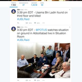Capture d’écran Live-tweet CIA sur l’assaut contre Oussama Ben Laden en mai 2011. [DR]