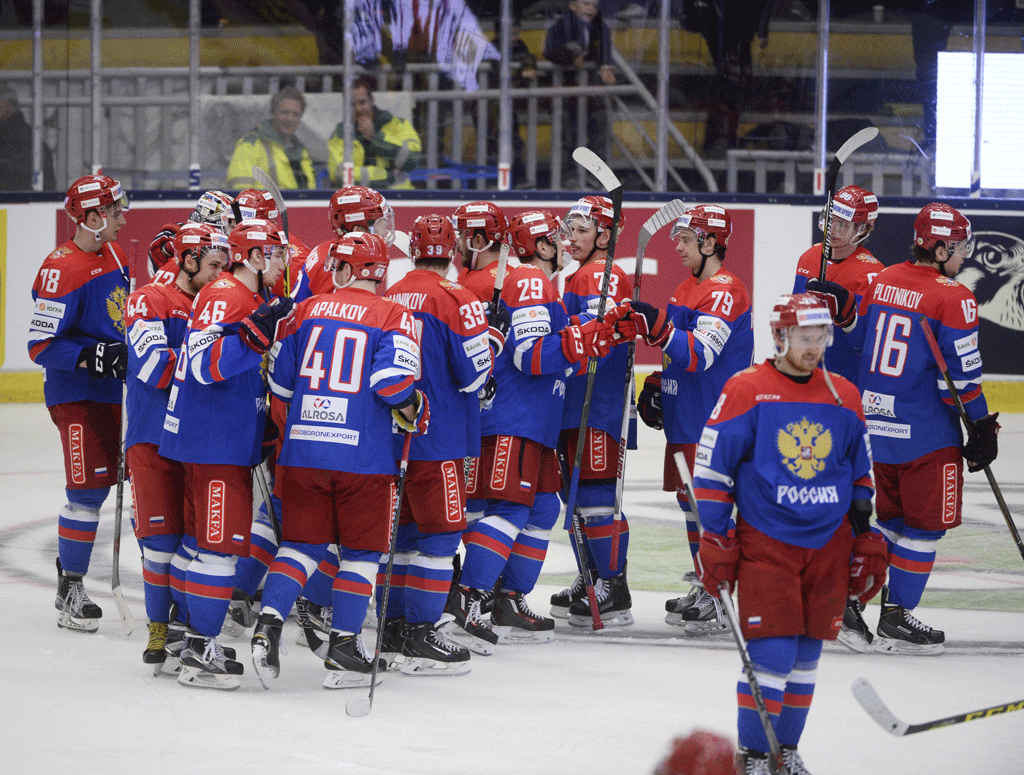 L'équipe russe de hockey a beaucoup de pression sur ses épaules. [Reuters - Fredrik Sandberg]