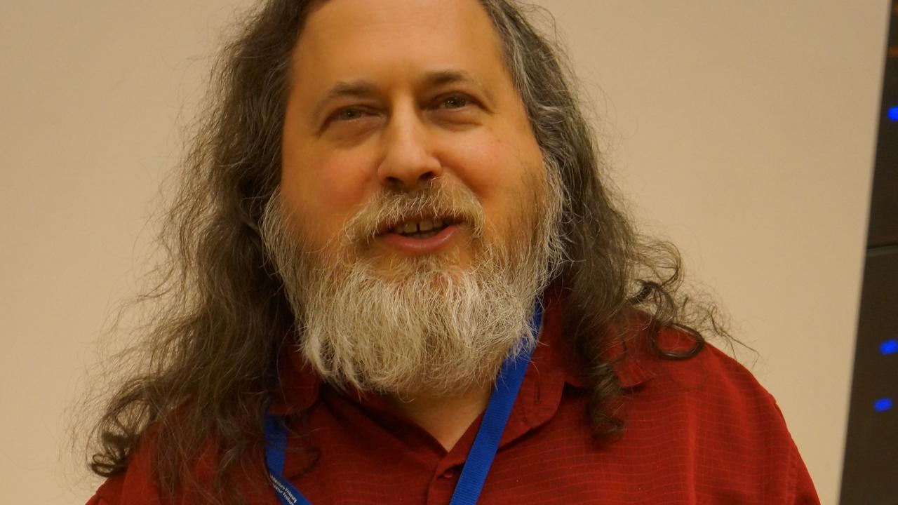 Richard Stallman, lors des Fri Software Days à Fribourg. [RTS - Delphine Gendre]
