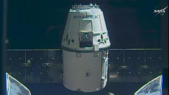 La capsule Dragon approchant l'ISS. [Nasa/Keystone]