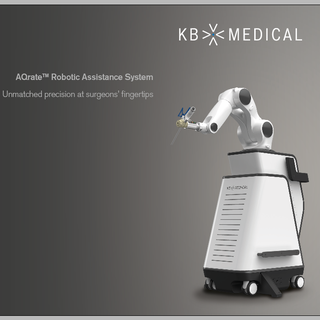 Le robot de KB Medical permet aux chirurgiens d'être très précis. [http://www.kbmedical.com]