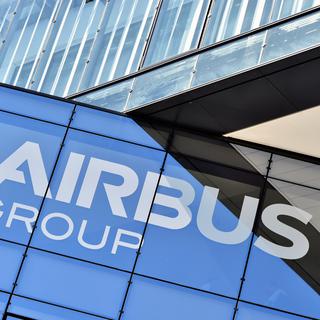 Le logo du groupe Airbus photographié en juin 2016 à l'entrée de ses locaux de Toulouse (sud de la France). [AFP - Rémy Gabalda]