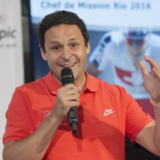Ralph Stöckli a un large sourire au moment d'évoquer le bilan helvétique à mi-parcours des Jeux olympiques. [Lukas Lehmann]