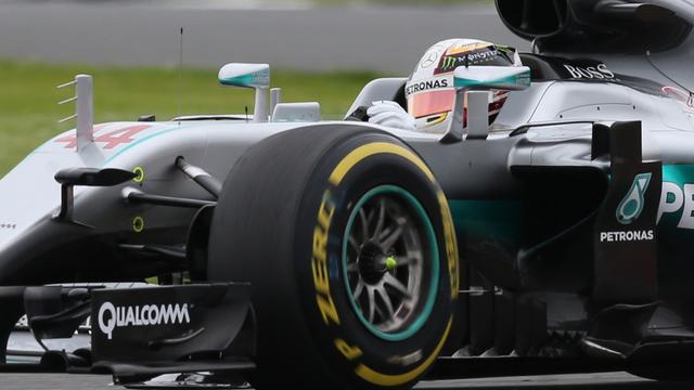 Lewis Hamilton a décroché sa 4e pole dans "son" GP à Silverstone. [Luca Bruno]