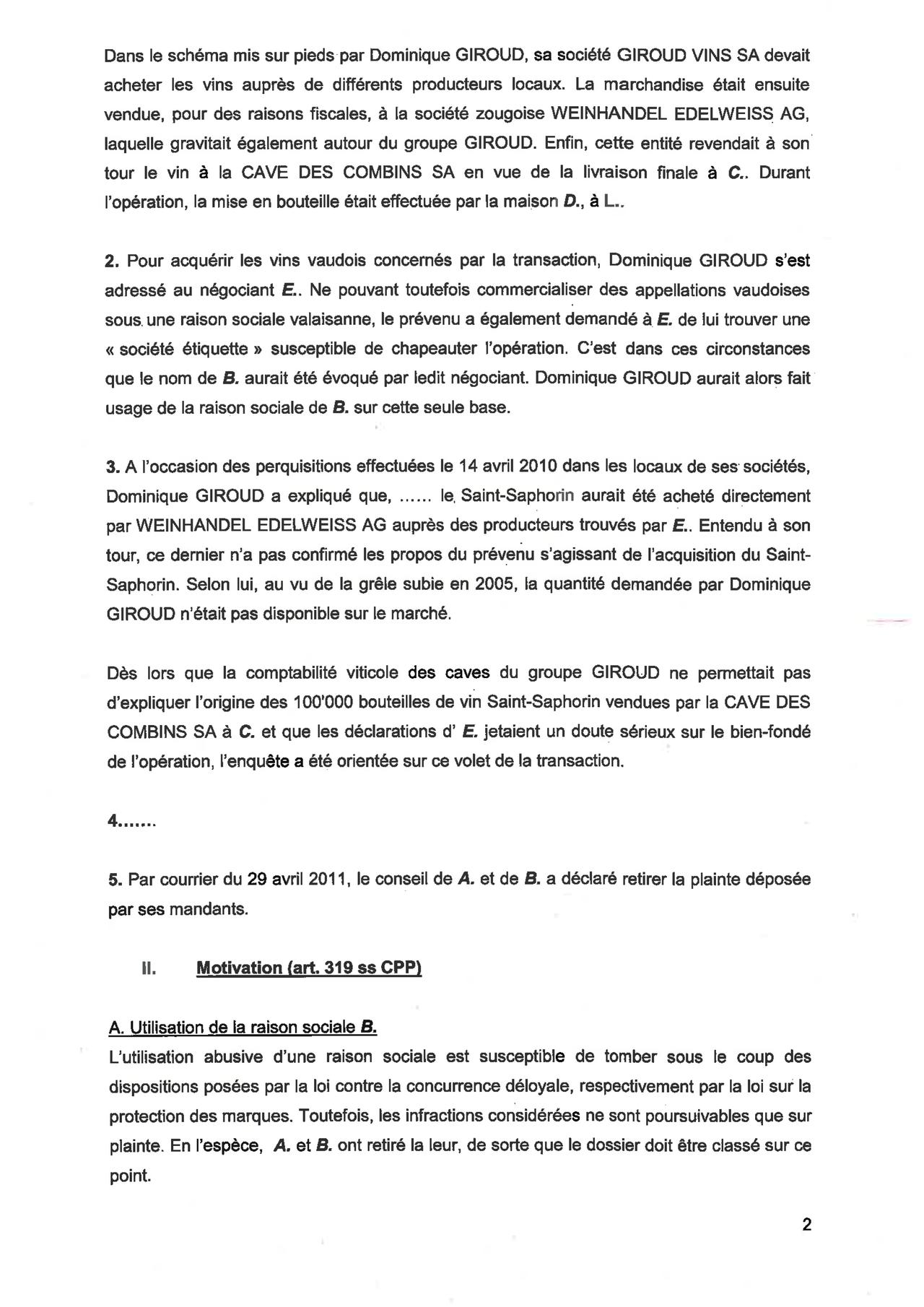 Ordonnance de classement, page 2