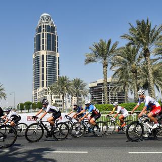 Les Mondiaux de cyclisme ne soulèvent pas les foules au Qatar. [KEYSTONE - STR]