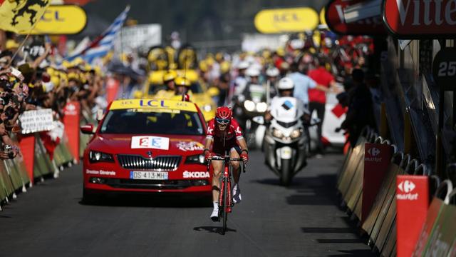 Ilnur Zakarin remporte sa première victoire sur le Tour de France. [Keystone - Kim Ludbrook]