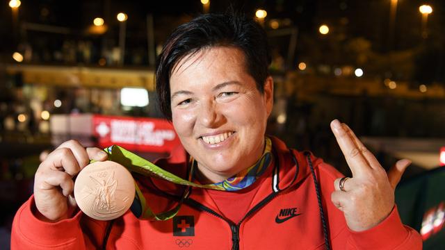 La Suisse a obtenu sa première médaille, grâce à Heidi Diethelm Gerber. [Keystone - Laurent Gillieron]