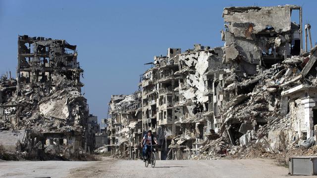 Homs à la mi-février, le symbole d'un pays détruit. [AP Photo/Hassan Ammar]