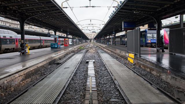 Gare de l'Est à Paris est quasi déserte, le 31 mai 2016.