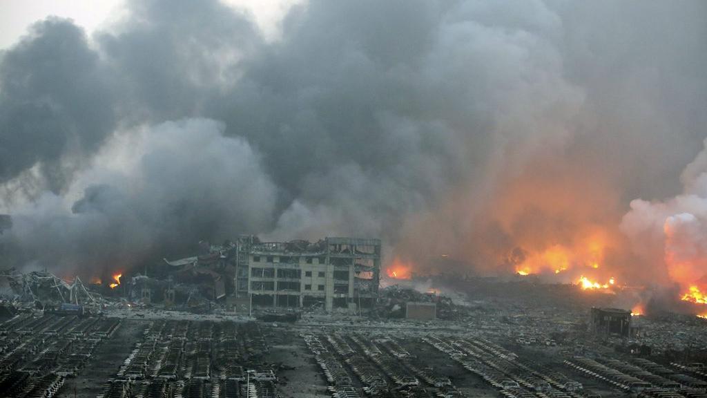 2400 tonnes de produits toxiques étaient partis en fumée à Tianjin, faisant plus de 170 morts. [EPA/Keystone]