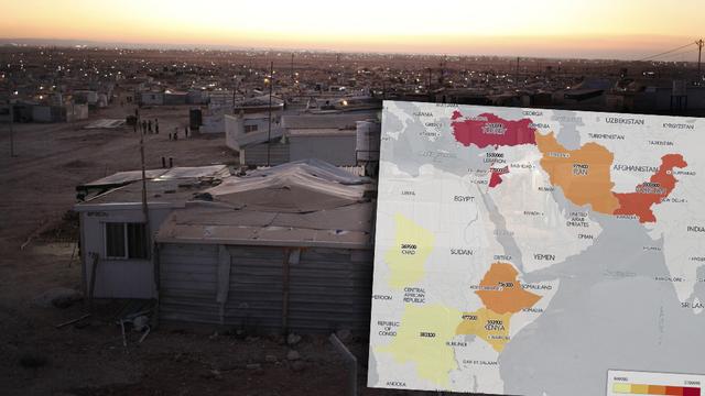 Zaatari, le plus grand camp de réfugiés syriens dans le nord de la Jordanie. [Keystone - AP Photo/Sam McNeil]