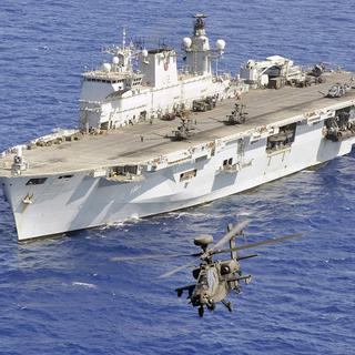 Bâtiment de la Royal Navy britannique en Méditerranée, 10.02.2016. [MOD/AFP - LA(Phot) Guy Pool]