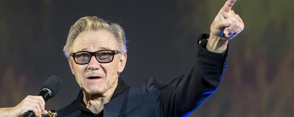 L'acteur américain Harvey Keitel a reçu un prix pour l'ensemble de sa carrière au Festival du Film de Locarno 2016. [Keystone - Alexandra Wey]