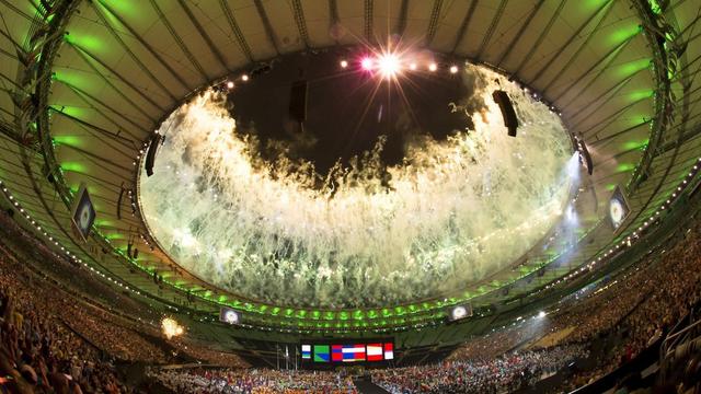 Bouquet final dimanche soir lors de la cérémonie de clôture des jeux paralympiques à Rio. [Szilard Koszticsak]