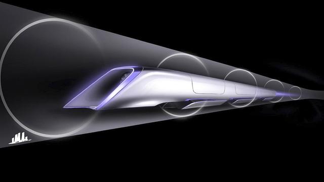 Une image de synthèse du système de transport ultrarapide Hyperloop imaginé par Tesla Motors. [Tesla Motors]